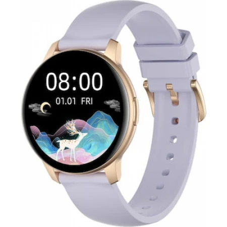Oromed Active Pro 2 Aluminium Smartwatch με Παλμογράφο (Χρυσό / Λιλά)