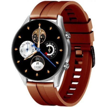 Oromed Fit8 Pro 46mm Αδιάβροχο Smartwatch με Παλμογράφο (Καφέ)