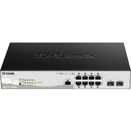 D-Link DGS-1210-10P/ME Managed L2 PoE+ Switch με 8 Θύρες Gigabit (1Gbps) Ethernet και 2 SFP Θύρες