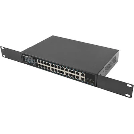 Lanberg RSGE-24P-2GE-2S-250 Unmanaged L2 PoE+ Switch με 24 Θύρες Gigabit (1Gbps) Ethernet και 2 SFP Θύρες
