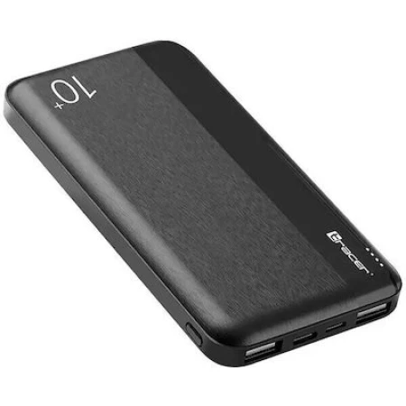 Tracer Parker Power Bank 10000mAh με 2 Θύρες USB-A και 2 Θύρες USB-C Μαύρο