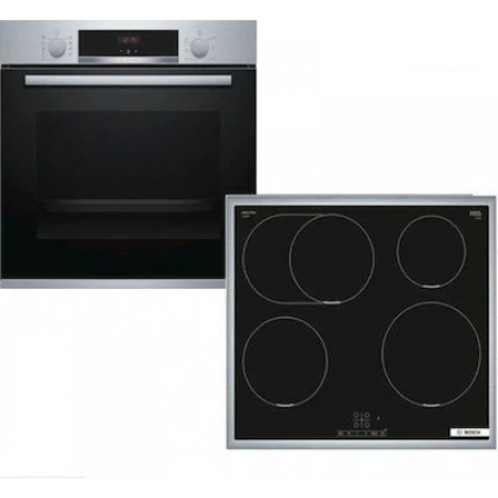 Bosch HBA534ES0 + PIF645BB5E Φούρνος άνω Πάγκου 71lt με Επαγωγικές Εστίες Π59.4εκ. Inox