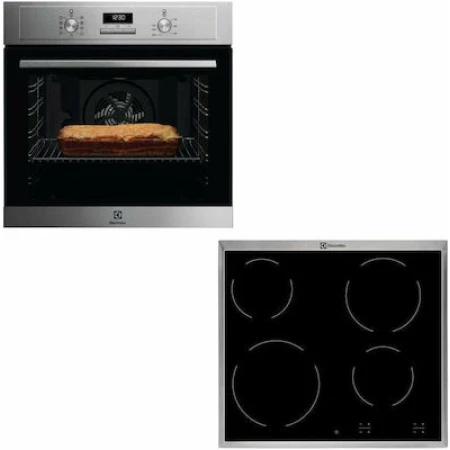 Electrolux EOF3H40X + EHF16240XK + EHF16240XK Φούρνος άνω Πάγκου 72lt με Επαγωγικές Εστίες Π59.4εκ. Inox