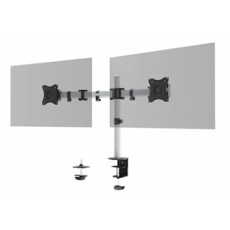 Durable Βάση Γραφείου για 2 Οθόνες έως 27" με Βραχίονα Ασημί (509523)