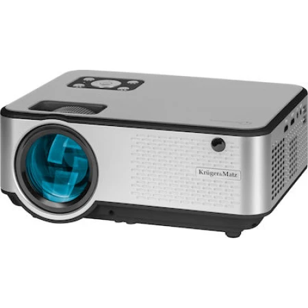 Kruger & Matz V-LED50 Projector Τεχνολογίας Προβολής LCD Λάμπας LED με Φυσική Ανάλυση 1280 x 720 και Φωτεινότητα 2800 Ansi Lumens με WiFi Ασημί
