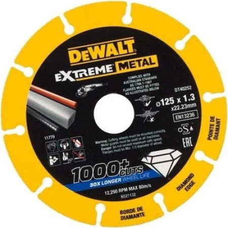 Dewalt Δίσκος Κοπής Inox Διαμαντέ Extreme 125mm DT40252 1τμχ