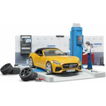 Bruder Σετ με Αυτοκίνητο Service Workshop για 4+ Ετών