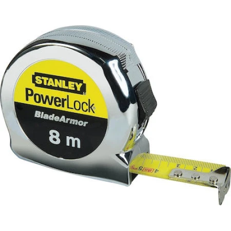 Stanley Micro Powerlock Blade Armor 0-33 Μετροταινία με Αυτόματη Επαναφορά 25mm x 8m