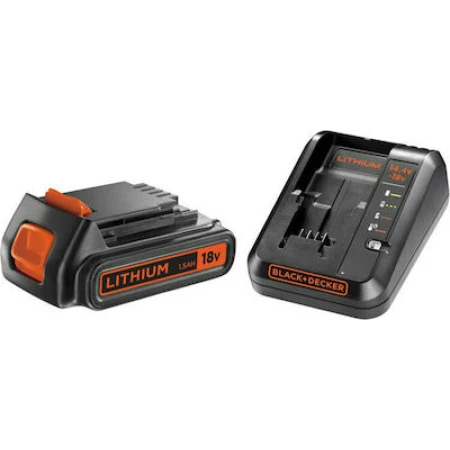Black & Decker Σετ Μπαταρία Λιθίου 18V 1.5Ah με Φορτιστή 14.4-18V