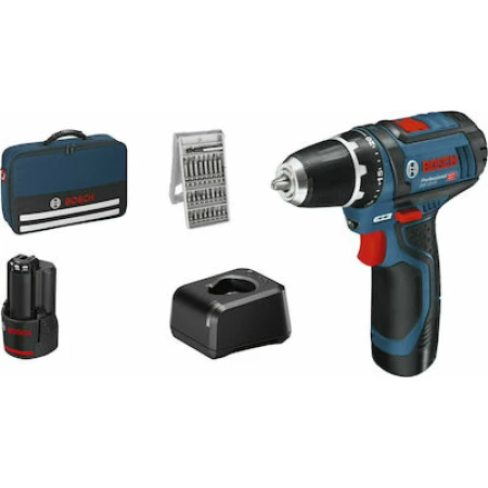 Bosch GSR 12V-15 Professional Δραπανοκατσάβιδο Μπαταρίας 12V 2x2Ah