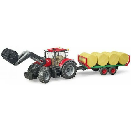 Bruder Φορτωτής Case IH Optum 300CVX & Bale Transport Trailer για 3+ Ετών