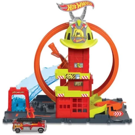 Mattel Πίστα Hot Wheels City Super Loop Fire Station για 4+ Ετών