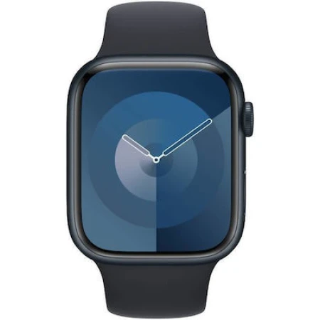 Apple Watch Series 9 Aluminium 45mm Αδιάβροχο με Παλμογράφο (Midnight με Midnight Sport Band (M/L))
