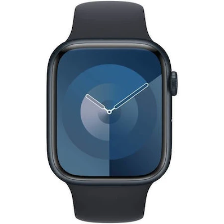Apple Watch Series 9 Aluminium 41mm Αδιάβροχο με Παλμογράφο (Midnight με Midnight Sport Band (S/M))