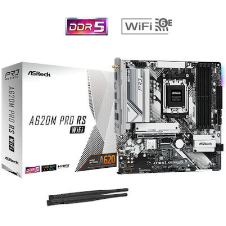 ASRock A620M Pro RS WiFi Motherboard Micro ATX με AMD AM5 Socket