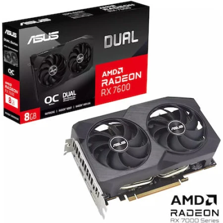 Asus Radeon RX 7600 8GB GDDR6 Dual OC V2 Κάρτα Γραφικών