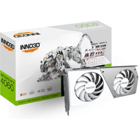 Inno 3D GeForce RTX 4060 8GB GDDR6 Twin X2 OC White Κάρτα Γραφικών