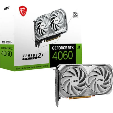 MSI GeForce RTX 4060 8GB GDDR6 Ventus 2X White OC Κάρτα Γραφικών