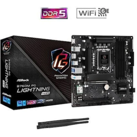 ASRock B760M PG Lightning WiFi Motherboard Micro ATX με Intel 1700 Socket