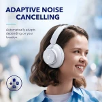 Soundcore by Anker Space Q45 Ασύρματα/Ενσύρματα Over Ear Ακουστικά με 50 ώρες Λειτουργίας Λευκά - Image 2