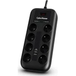 CyberPower Πολύπριζο Ασφαλείας 8 Θέσεων με Διακόπτη, 2 USB και Καλώδιο 1.8m Μαύρο - Image 1