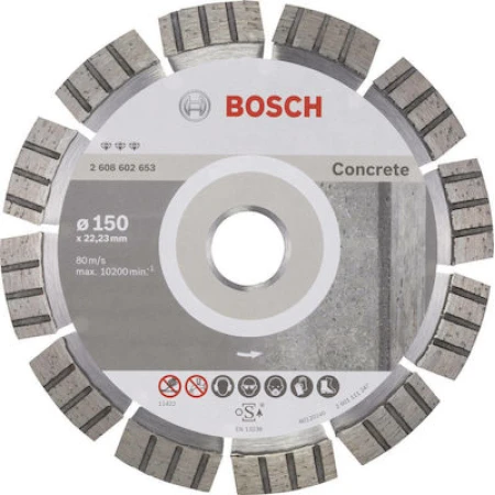 Bosch Διαμαντόδισκος Κοπής Μπετόν Best For Concrete 150mm 2608602653 1τμχ