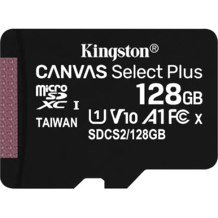 Kingston Canvas Select Plus microSDXC 128GB Class 10 U1 V10 A1 UHS-I