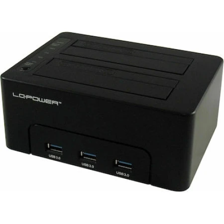 LC-Power LC-DOCK-U3-HUB Docking Station για 2 Σκληρούς Δίσκους SATA 3.5" / 2.5" με σύνδεση USB 3.0