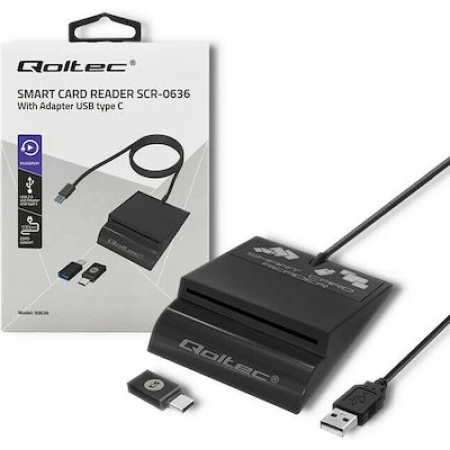 Qoltec Card Reader USB 3.2 Type-C για SmartCard