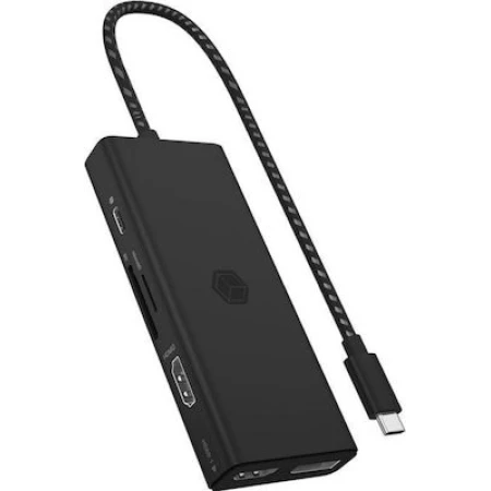 RaidSonic USB-C Docking Station με HDMI/DisplayPort 4K PD και σύνδεση 3 Οθονών Μαύρο (60999)