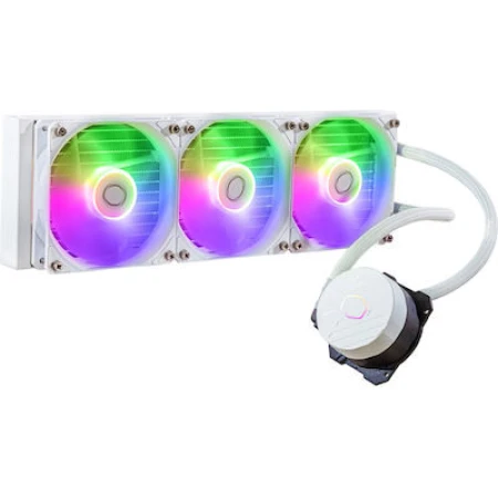 CoolerMaster MasterLiquid 360L Core Υδρόψυξη Επεξεργαστή Τριπλού Ανεμιστήρα 120mm για Socket AM4/AM5/1700/1200/115x με ARGB Φωτισμό Λευκή
