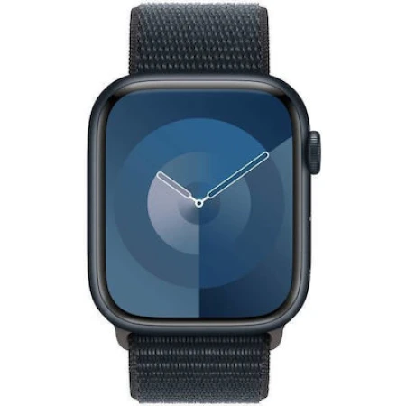 Apple Watch Series 9 Aluminium 41mm Αδιάβροχο με Παλμογράφο (Midnight με Midnight Sport Loop)